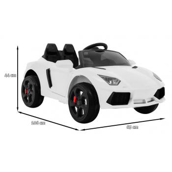 Autko Future na akumulator dla dzieci Biały + Pilot + Wolny Start + MP3 USB + LED